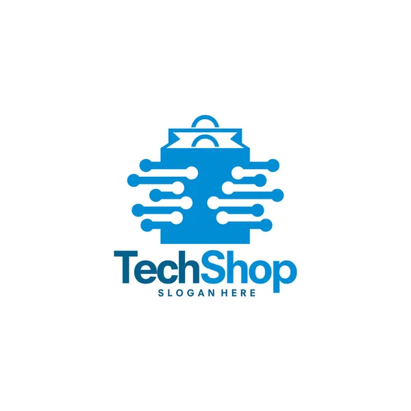 Tech Shop logo şablon vektörü — Stok Vektör