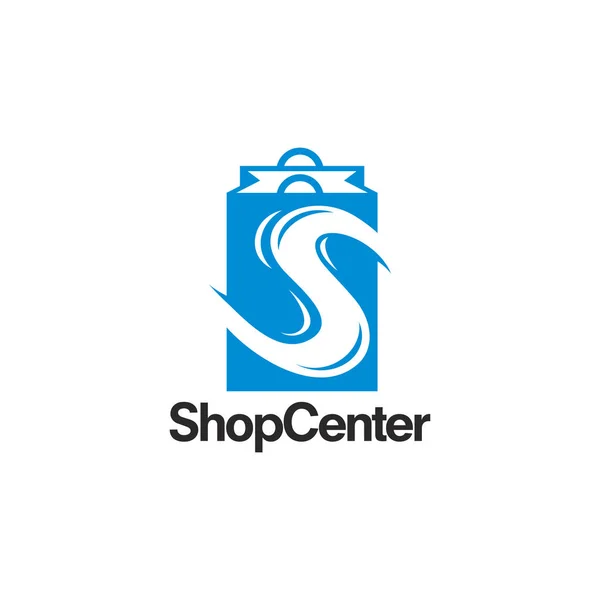 Shop Center logo, S initiële Online Shop logo ontwerpen vector — Stockvector