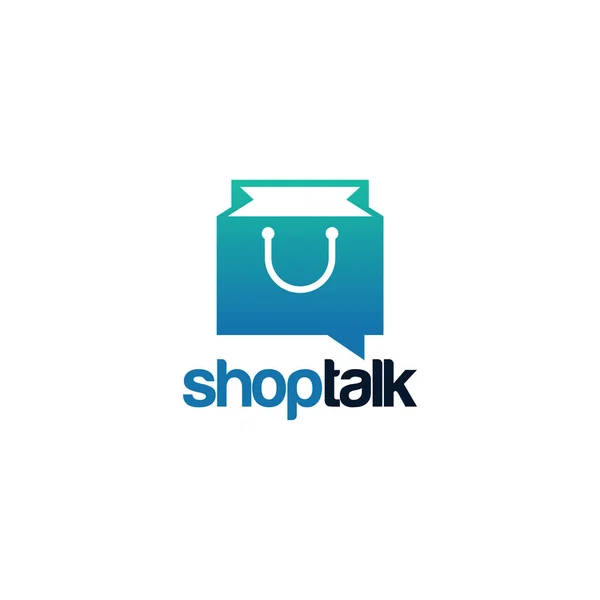 Shop Talk Logo template ontwerpen vector illustratie — Stockvector