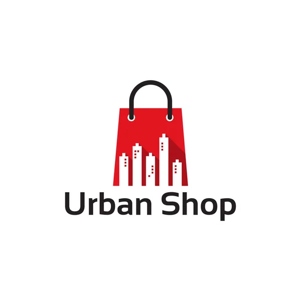 Moderne und bunte City Shop Logo Vektor Illustration — Stockvektor