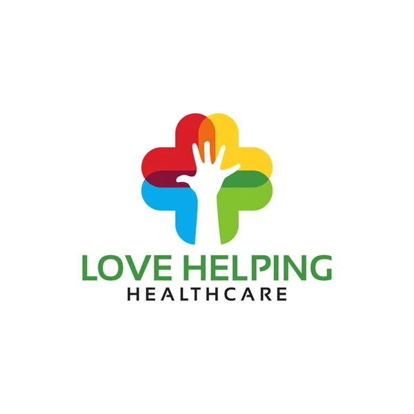 Colorful Love Helping, Care, Healthcare logo designs template — Stock Vector