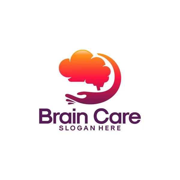Vector de diseños de logotipo de Brain Care, Plantilla de diseños de logotipo de Stress Service — Vector de stock