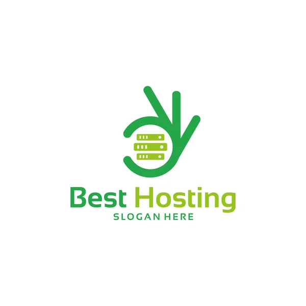 Am besten Hosting-Logo-Designs Vorlage — Stockvektor