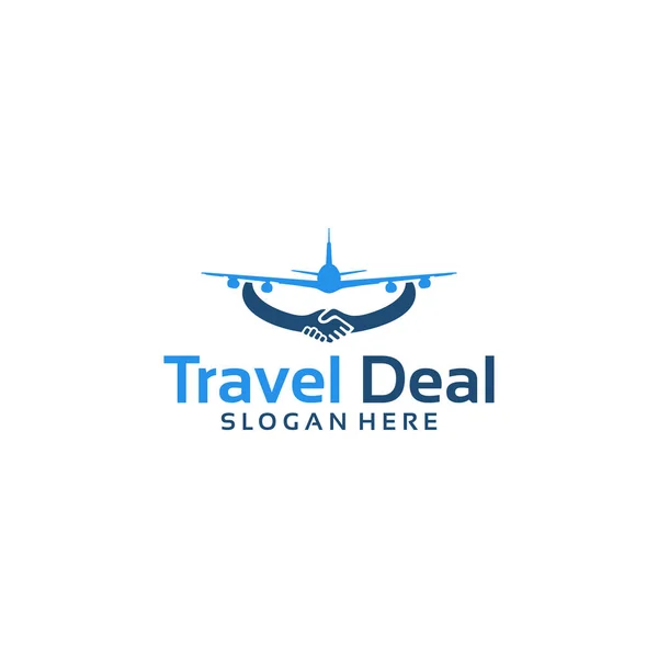 Travel Deal Point logo template ontwerpen vector illustratie, Travel Agree Logo template — Stockvector