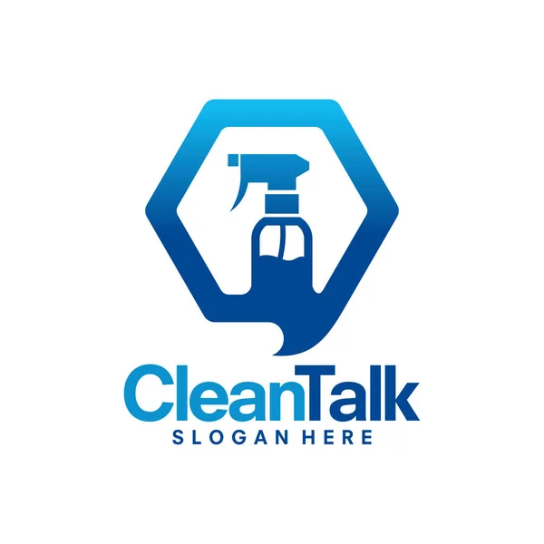 Πρότυπο λογότυπο Cleaning Talk, Σχεδιασμός λογότυπου Clean Service — Διανυσματικό Αρχείο
