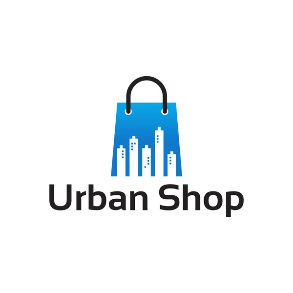 Moderne en kleurrijke City shop logo vector illustratie — Stockvector