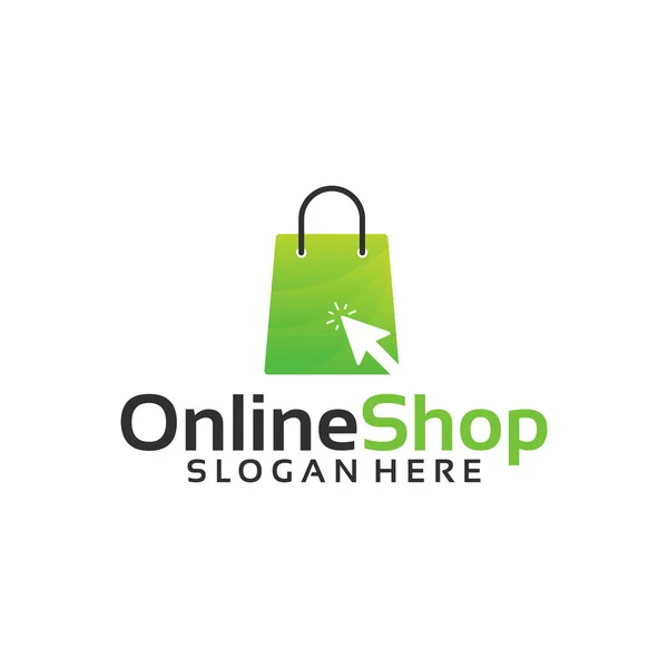 Online Shop Logo ontwerpen Template, Vector illustratie — Stockvector