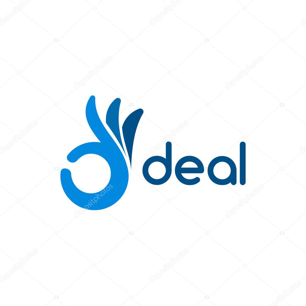 Hand logo symbol iconic, Deal logo designs template