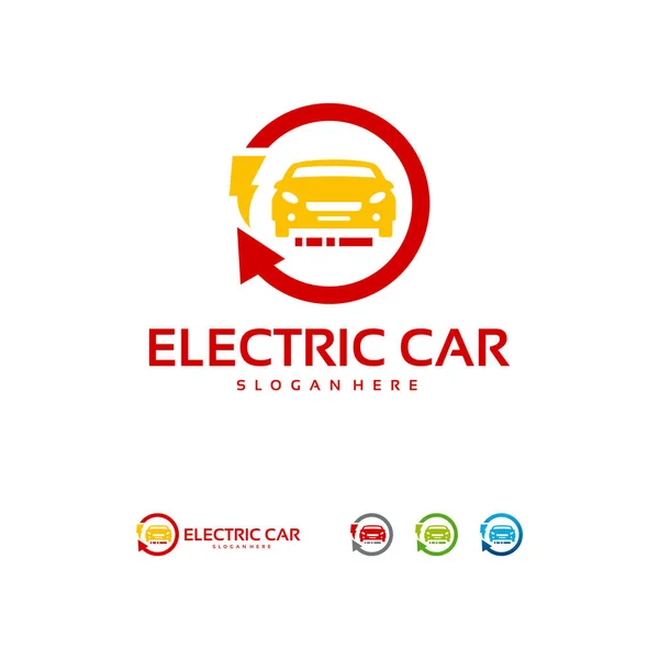 Концепт-вектор дизайна логотипа Electric Car, векторная иллюстрация логотипа Car Technology — стоковый вектор