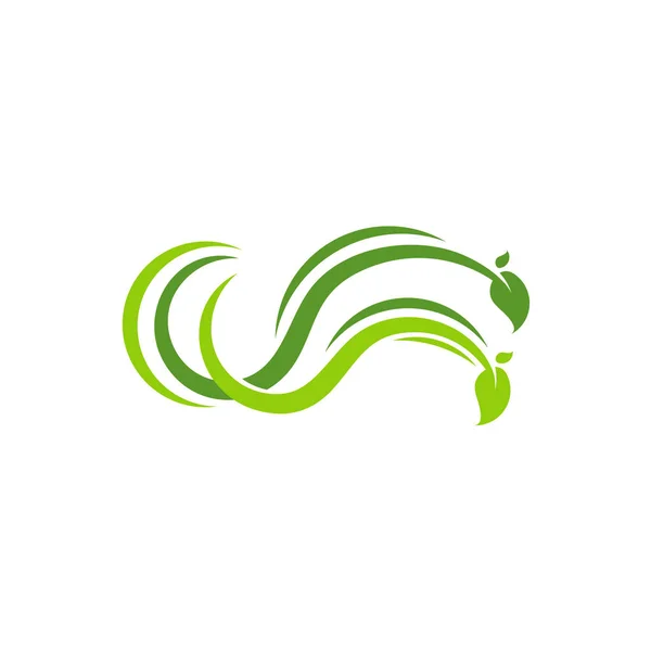 Fresh Leaf Ornament, Nature Leaf logo template vector — Stok Vektör