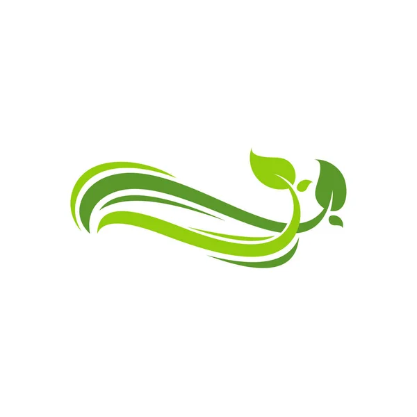 Ornement de feuille fraîche, vecteur de modèle de logo Nature Leaf — Image vectorielle