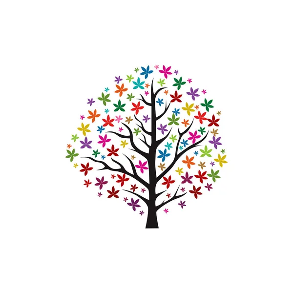 Creative Colorful tree Logo разрабатывает концептуальный вектор — стоковый вектор