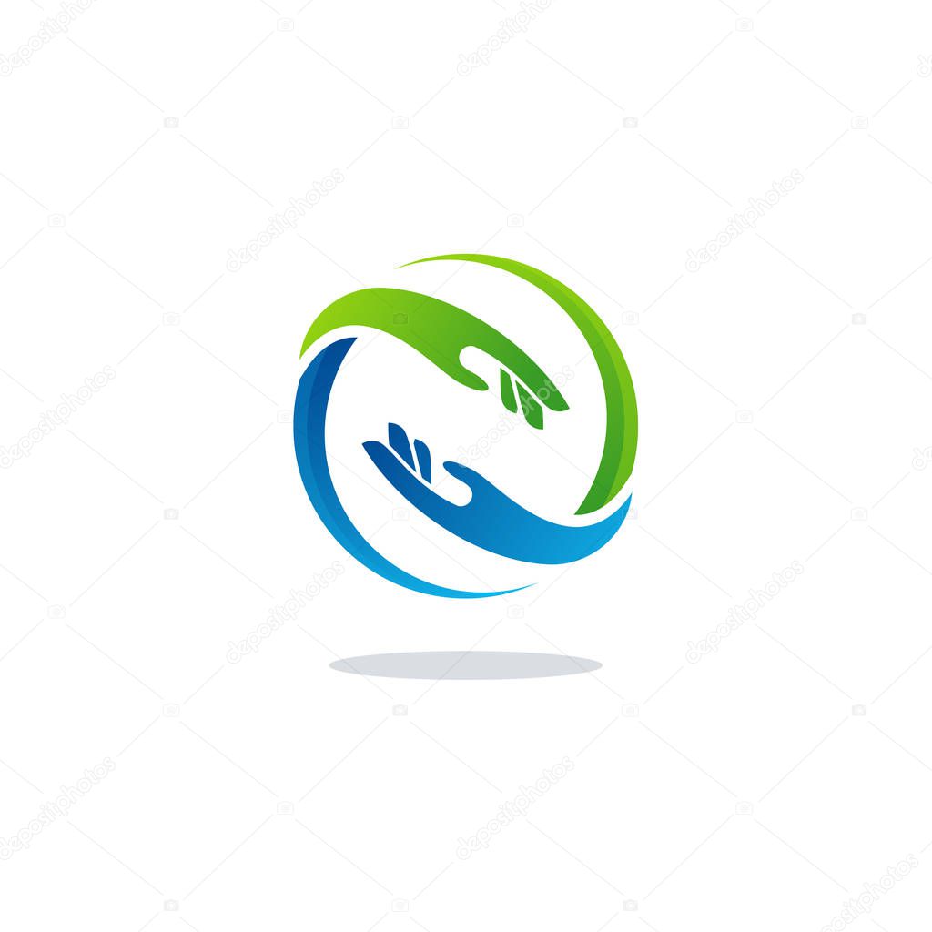 Hand Care logo designs, Teamwork Logo template designs