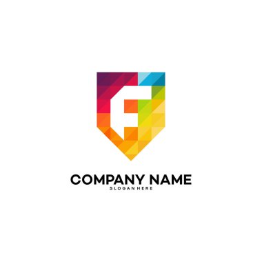 G Initial Shield logo designs, Colorful Strong Shield logo template vector