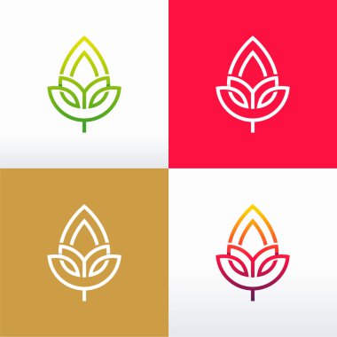 Taze doğa yaprağı logosu, çevre logosu, ekoloji logosu şablonu tasarımları.
