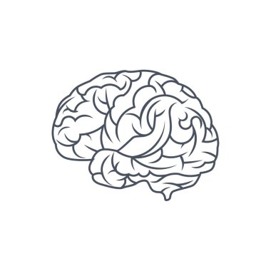 Brain Logo silhouette design vector template Line art style, Brainstorm think idea logo template