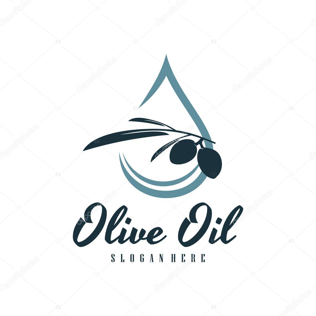 Modern Olive Oil Logo Template Design Vector, Olive Oil Emblem Design Concept