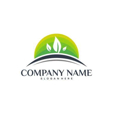 Fresh Leaf Ornament, Nature Leaf logo template vector