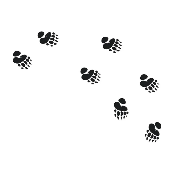 Diseño de la huella del pie del oso, patrón de impresión del pie del oso — Archivo Imágenes Vectoriales