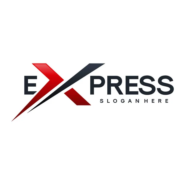 Вектор дизайна логотипа Fast Forward Express, шаблон логотипа Modern Express, логотип Express с символом ракеты — стоковый вектор