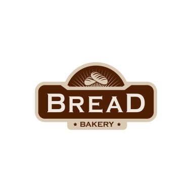 Antika Fırın logo rozet tasarımları, ekmek logosu rozet çizimi