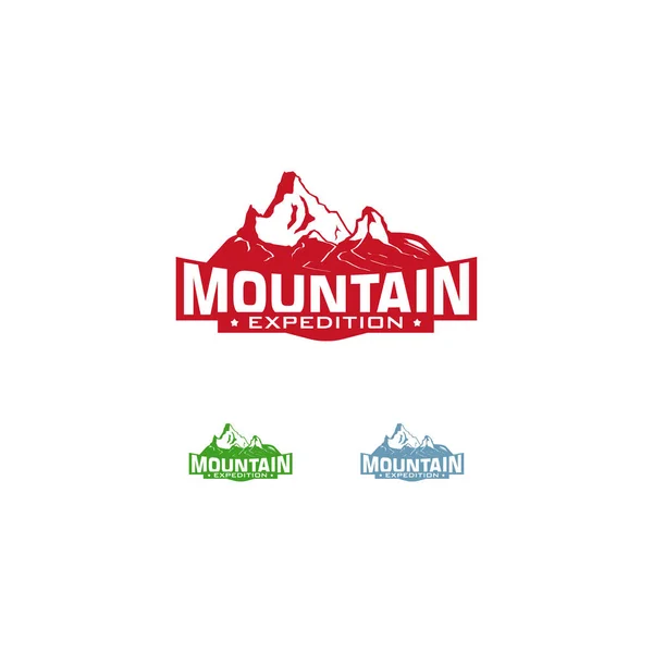 Conceptions abstraites de logo de montagne, conceptions de logo de randonnée — Image vectorielle