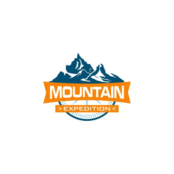 Conceptions abstraites de logo de montagne, conceptions de logo de randonnée — Image vectorielle