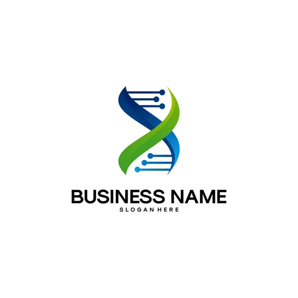 DNA logo, gen logo ontwerpt sjabloon — Stockvector