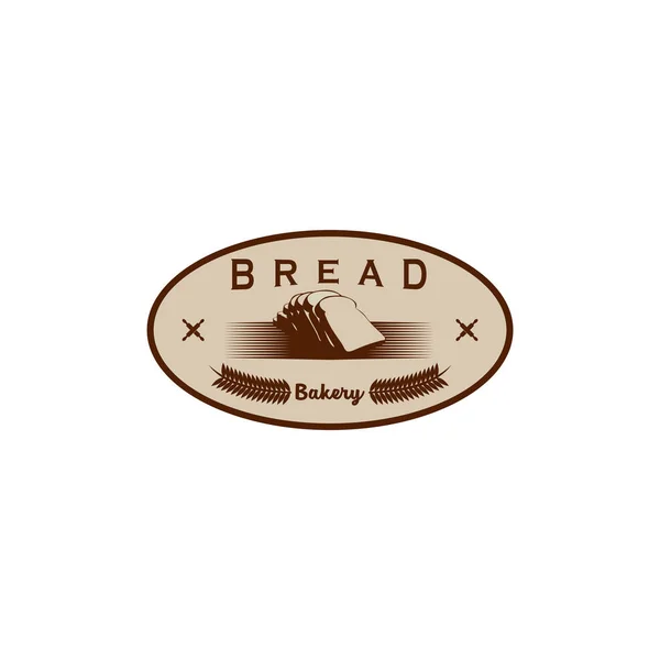 Antika Fırın logo rozet tasarımları, ekmek logosu rozet çizimi — Stok Vektör