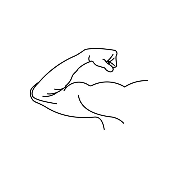 Ícone forte do vetor dos braços musculares, logotipo da mão — Vetor de Stock