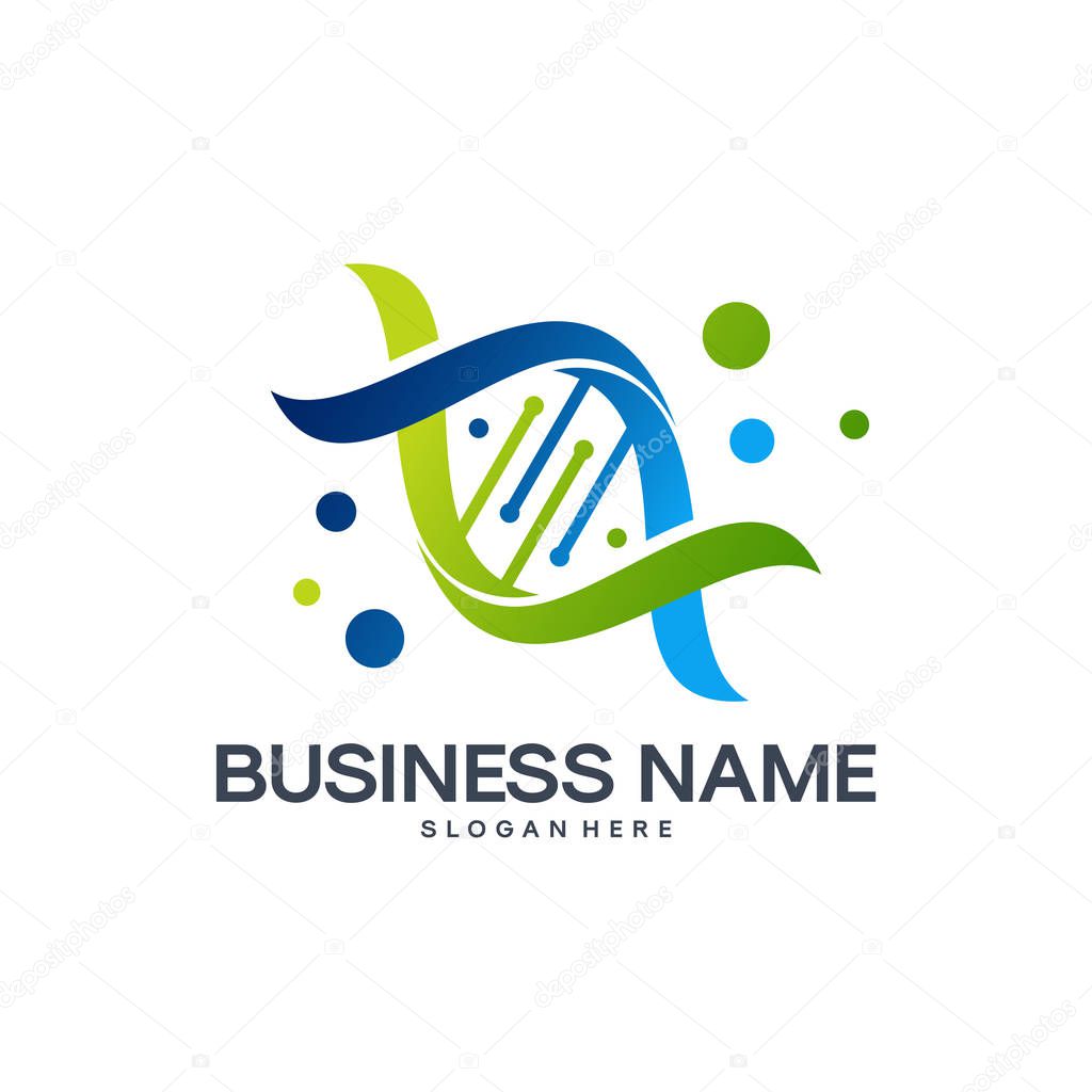 DNA logo, gen logo designs template