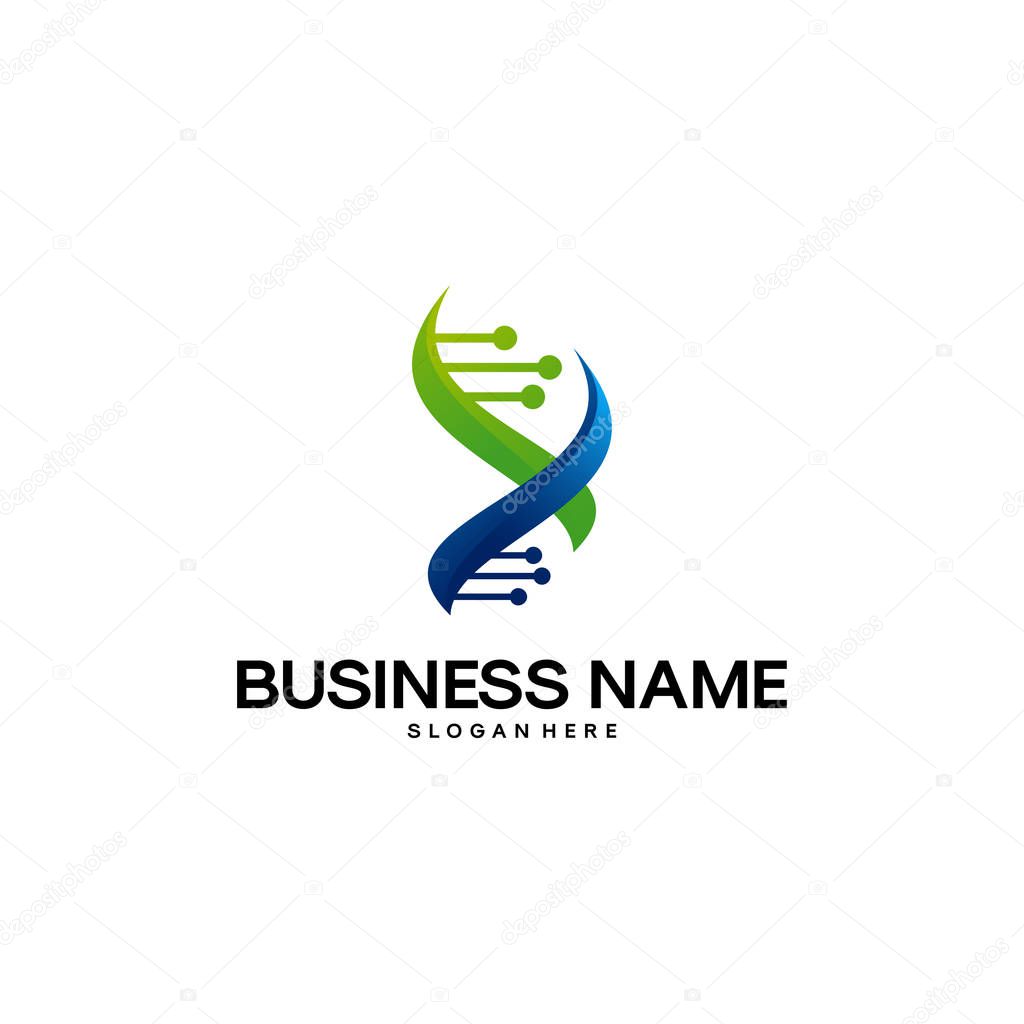 DNA logo, gen logo designs template