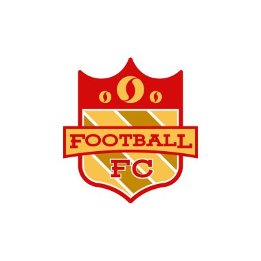 Basit Futbol Futbolu Rozeti logosu tasarımları, Soccer Amblem logo şablon çizimi