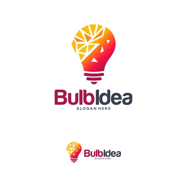 현 대의 Tech Bulb 로고 디자인 컨셉트 , Pixel Technology Bulb Idea 로고 템플릿 — 스톡 벡터