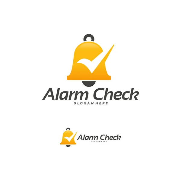 Alarma Check logo designs concept vector, Notificación logo designs — Vector de stock