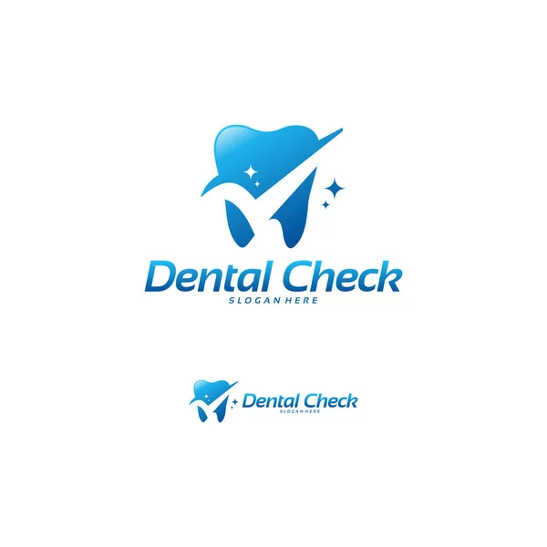 Концепція дизайну логотипів Dental Check, вектор дизайну логотипу Health Dental — стоковий вектор