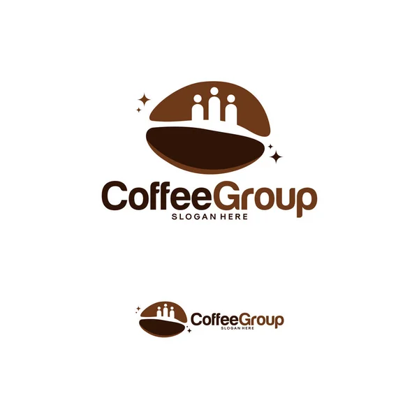 Концепція дизайну логотипів Coffee Group, шаблон дизайну логотипу Coffee Community — стоковий вектор