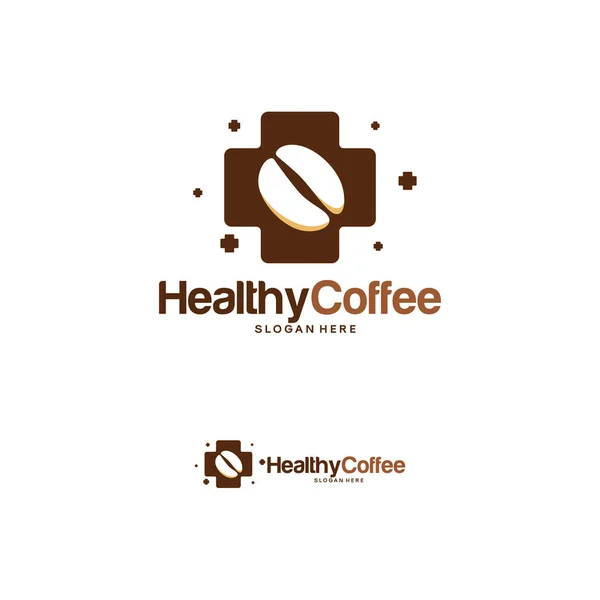 Set of Healthy Coffee logo designs concept vector, Coffee Bean logo designs template — 스톡 벡터