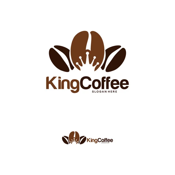 Вектор концепції логотипу King Coffee, шаблон дизайну логотипу Royal Coffee — стоковий вектор