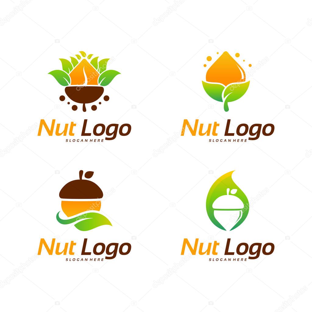Modern Designs of Nut logo template vector