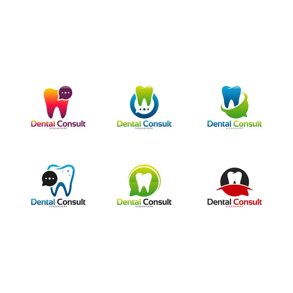 Дизайн логотипа Dental Consult вектор концепции, шаблон логотипа Dental — стоковый вектор