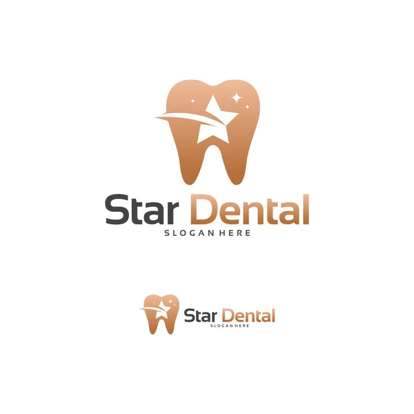 Star Dental logo projeta vetor conceito, Shine Dental logo vetor modelo — Vetor de Stock