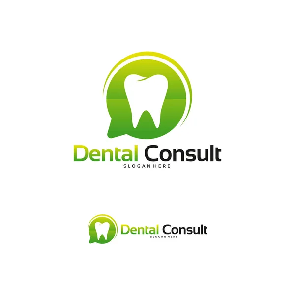 Dental Consult logo projeta vetor conceito, modelo de logotipo dental — Vetor de Stock