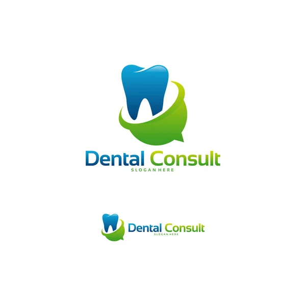 Dental Consult logo projeta vetor conceito, modelo de logotipo dental — Vetor de Stock