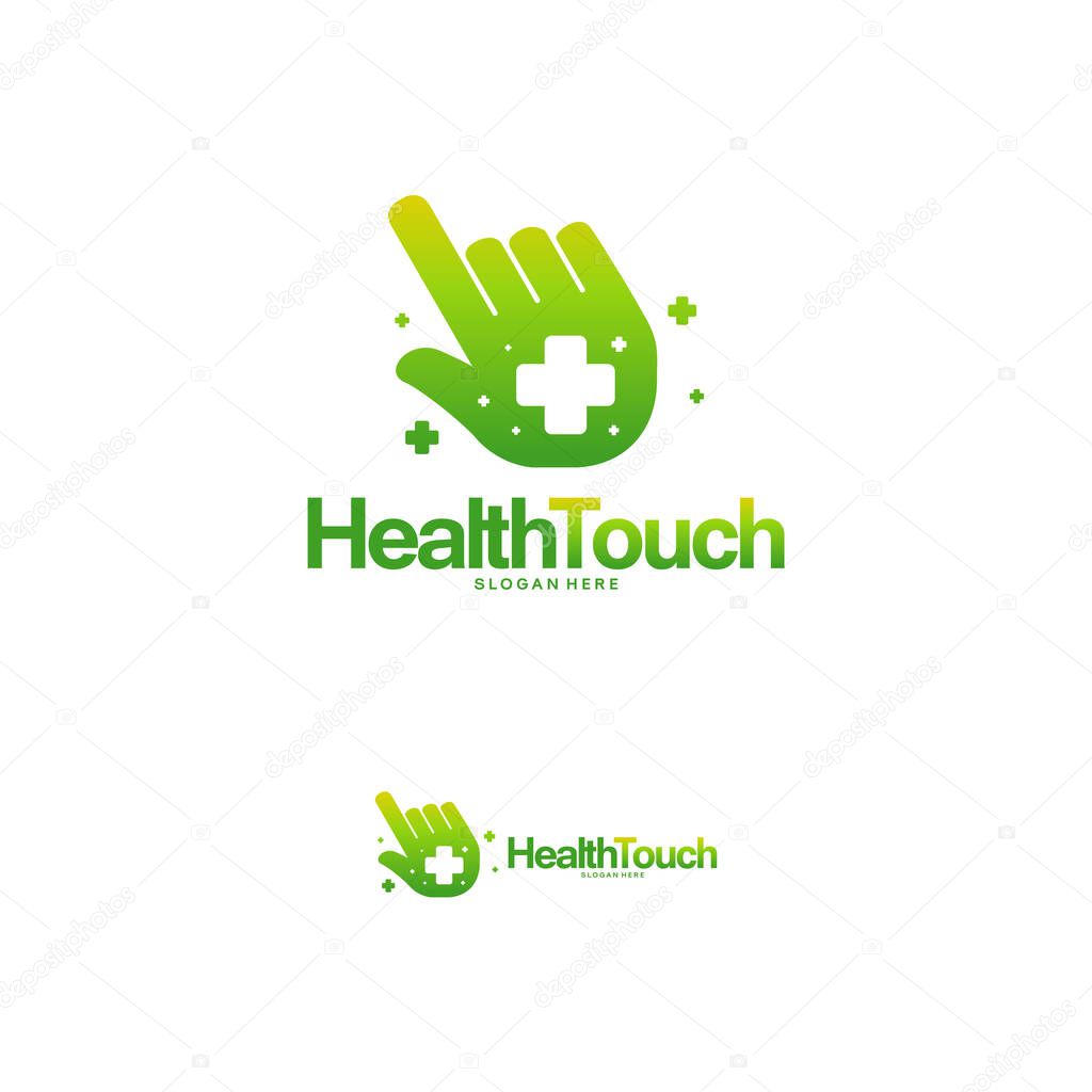 Health Touch logo designs concept vector, Simple Health logo template, Online Health logo vector designs