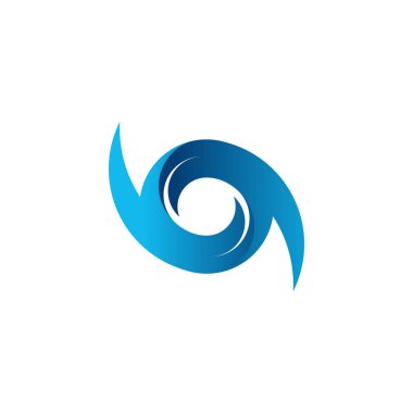 Tornado logo sembolü izole edildi, Tayfun vektör çizimi