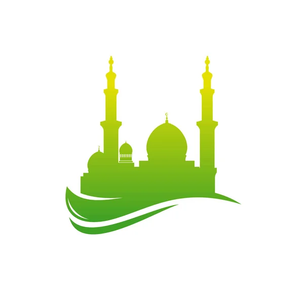 Moskee silhouet icoon logo template, Moskee icoon vector Illustratie ontwerp template — Stockvector