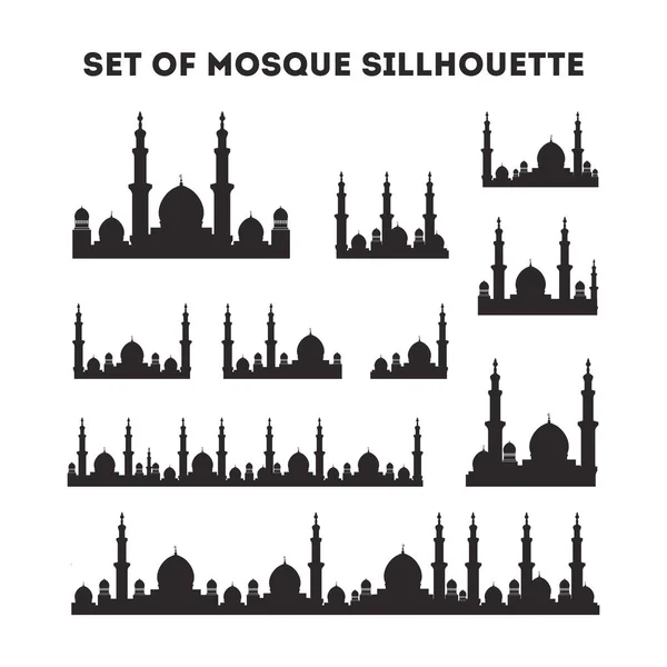 Modelo de logotipo de ícone de silhueta de mesquita, vetor de ícone de mesquita Modelo de design de ilustração —  Vetores de Stock