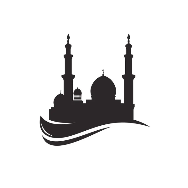 Moschee Silhouette Symbol Logo Vorlage, Moschee Symbol Vektor Illustration Design-Vorlage — Stockvektor