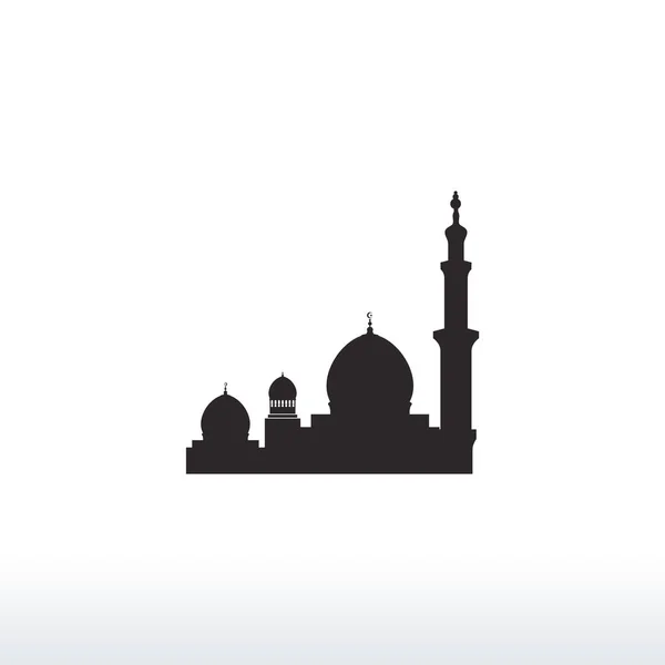 Modèle de logo d'icône de silhouette de mosquée, vecteur d'icône de mosquée Modèle de conception d'illustration — Image vectorielle